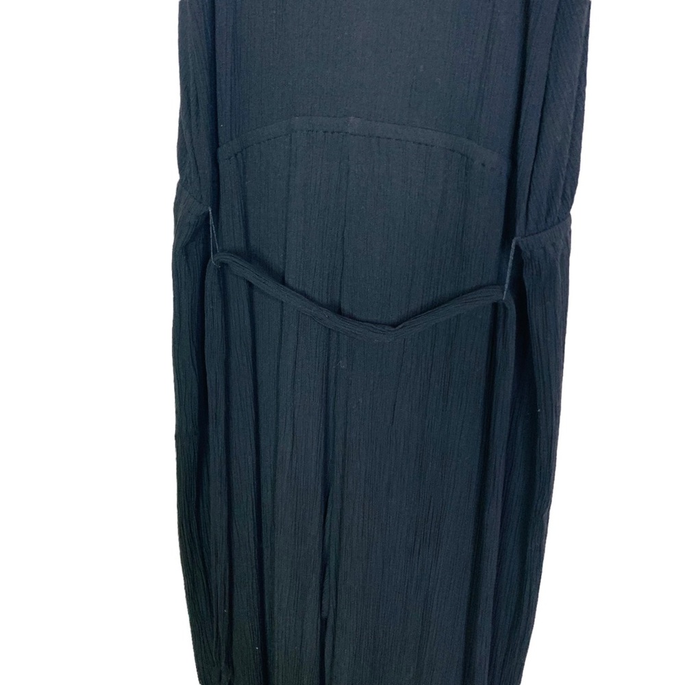 CeCe Crinkle Rayon Jumpsuit 1X Black 3135 - Picture 3 of 11